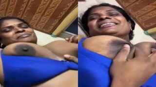 Madurai Aunty Blue Color Bra Kazhati Sex Seikiral